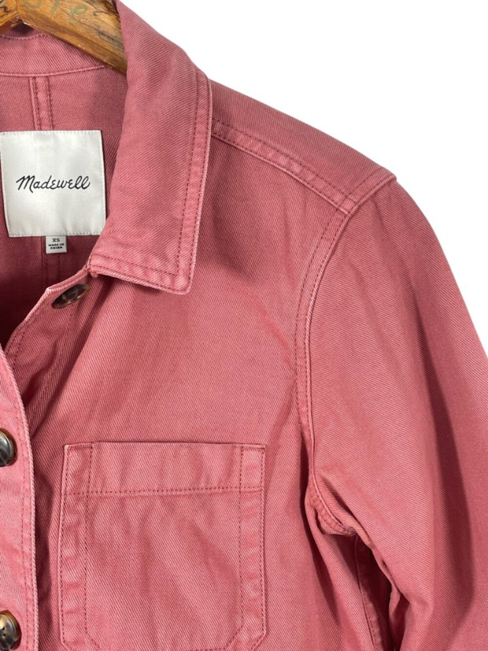 Madewell Pink Cotton Chore Jacket XS Utility Barn Coat Cropped - Picture 6 of 12